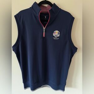 Fairway & Greene Ryder Cup 2023 Navy Performance Golf Vest Men’s L Rome Italy